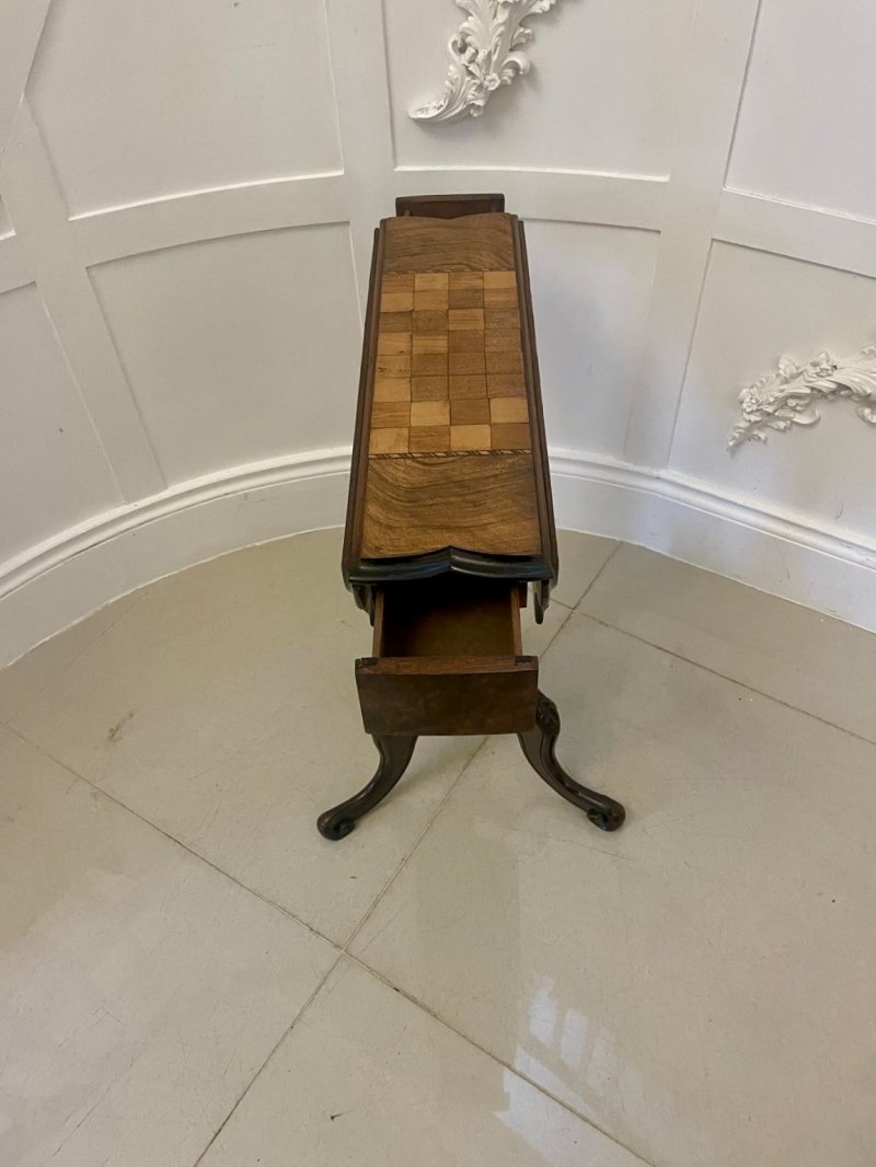 Antique Victorian Quality Burr Walnut Chess Table - Image 3